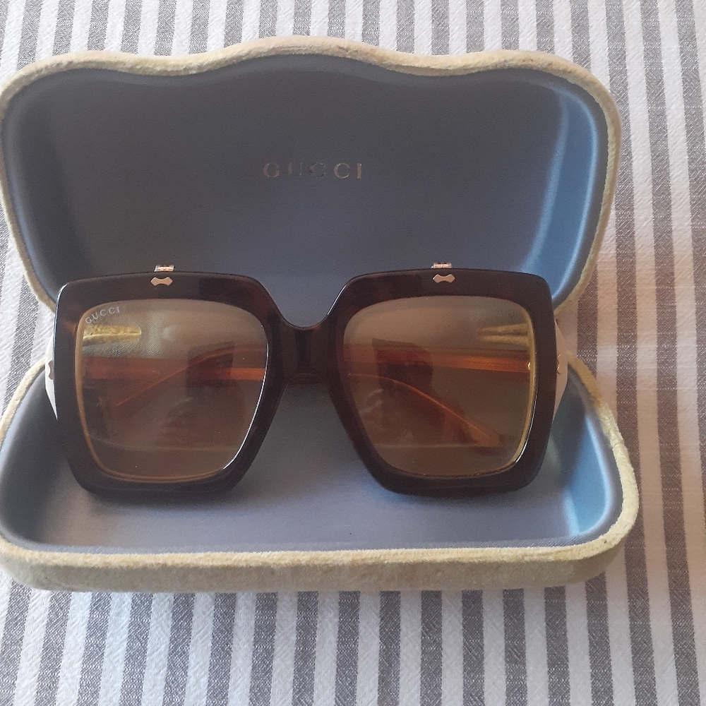 Gucci double lens flip-up Sunglasses.